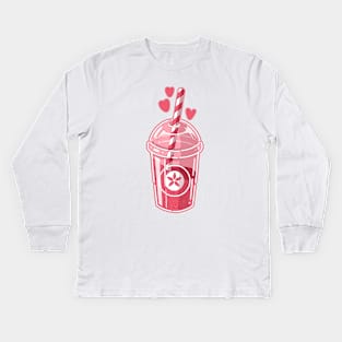 The pink sakura drink with love Kids Long Sleeve T-Shirt